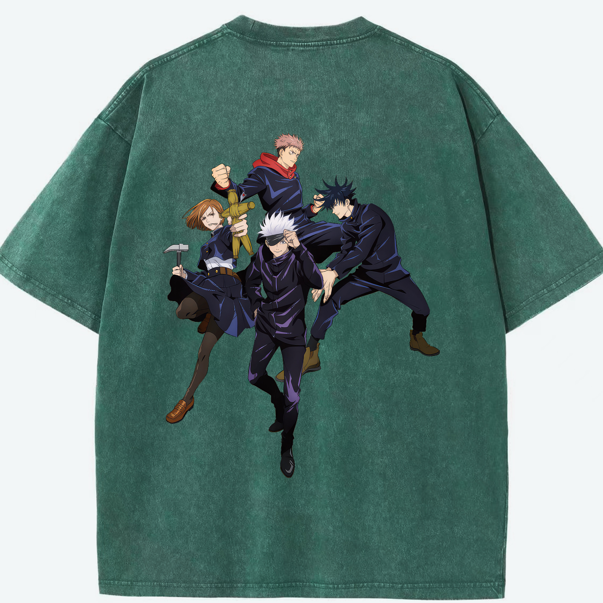 （画像用） 呪術廻戦 Jujutsu Kaisen 綿100% ヴィンテージ風 半袖Tシャツ（背面プリント）